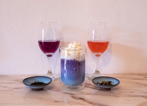 Colorful Teas Purple Tea vs Butterfly Tea with Latte
